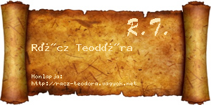Rácz Teodóra névjegykártya